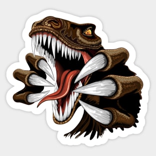 Velociraptor Dinosaur Attack Sticker